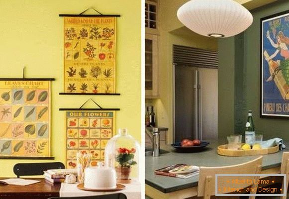 Како украсити зидове у кухињи - фотографије идеја
