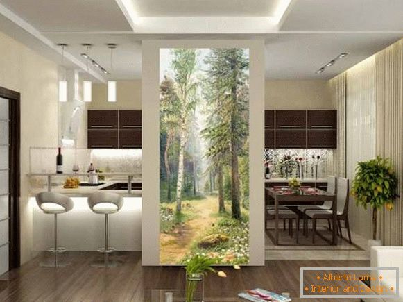 Лепи зидови у унутрашњости кухиње - шума, природа