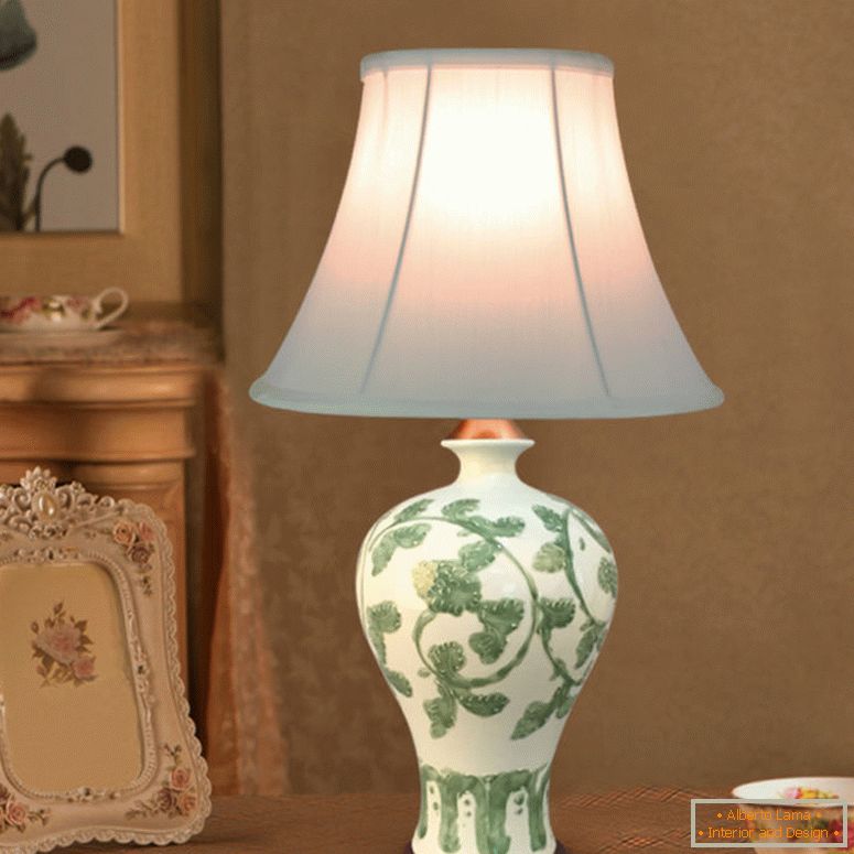Европски стил-110-у-220-у-извор-светло-тканине-лампа-керамичких лампа-спаваћа соба-порцулан-стол светиљка