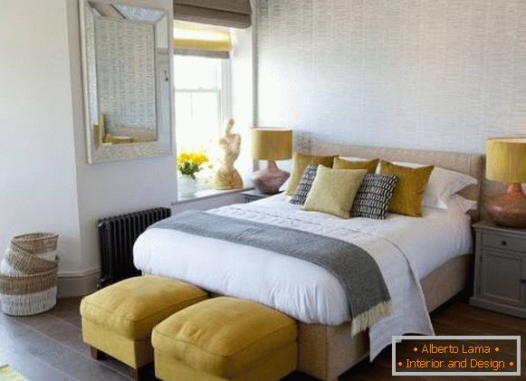 Жута боја у унутрашњости - психологија боје у спаваћој соби