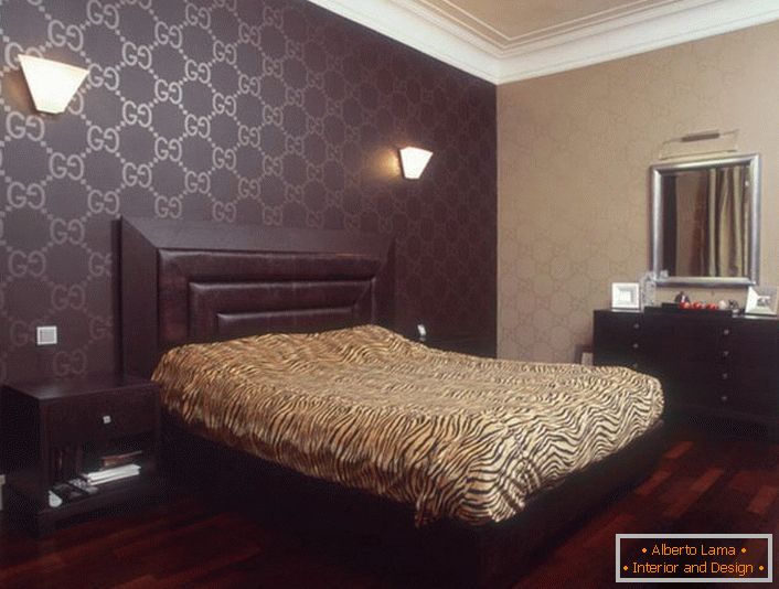 Модерна тапета за модерну спаваћу собу у барокном стилу.