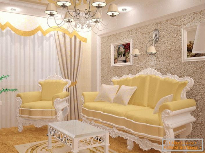 Мала гостињска соба у барокном стилу. Изузетна намјештај. Намештај је одабран у најбољим традицијама барокног стила.