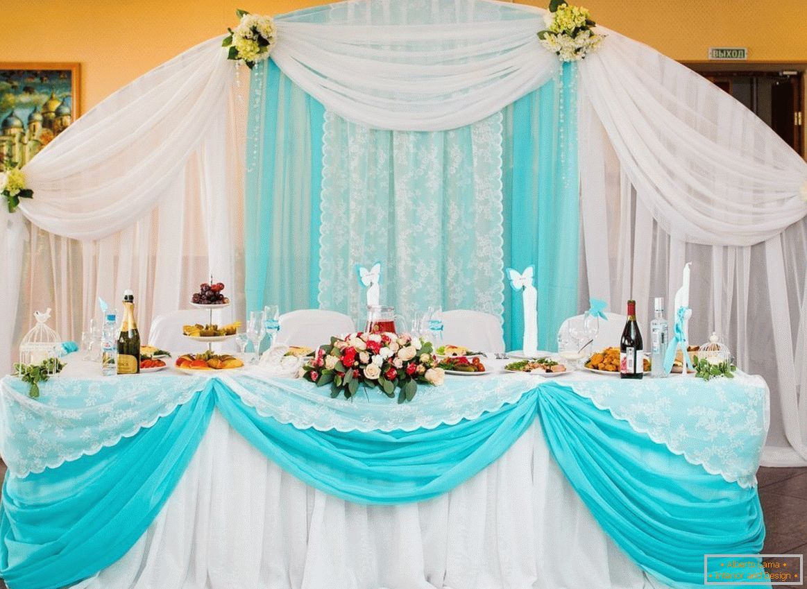 Тиркизна боја у декорацији венчаног сала