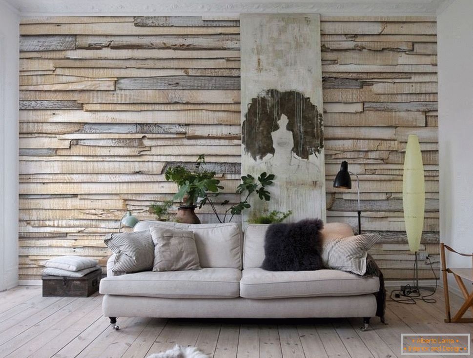 Зидна декорација са дрвеним плочама