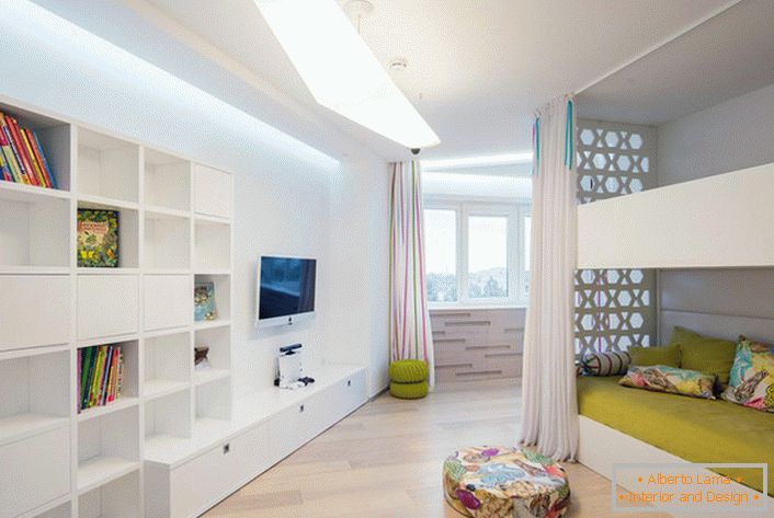Унутрашњост дечије собе, као пример правилно одабраног намештаја за стил минимализма. 