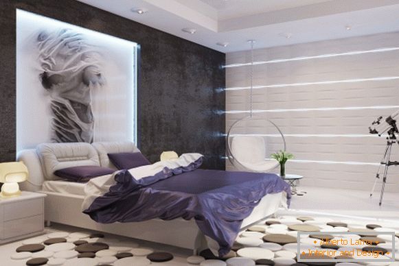 Модеран дизајн спаваће собе приватне куће с властитим рукама