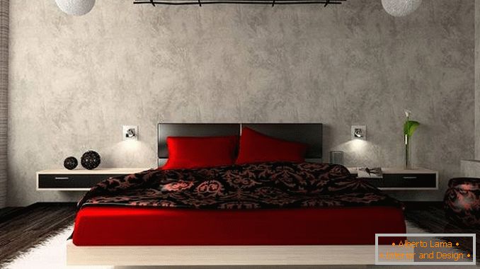црвени дизајн спаваће собе, слика 10