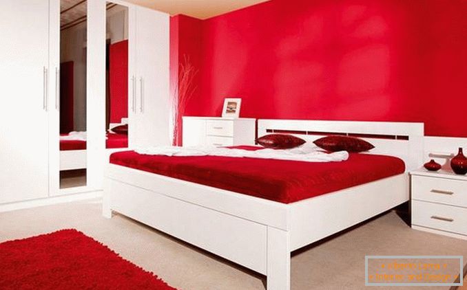 црвени дизајн спаваће собе, слика 12
