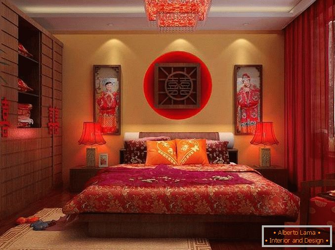 дизајн спаваће собе у црвеним тоновима фотографија, слика 2