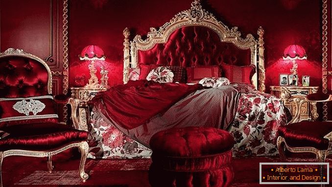 црвени дизајн спаваће собе, слика 3