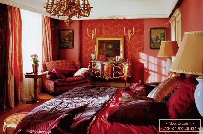црвена спаваћа соба дизајн фотографија, фото 4