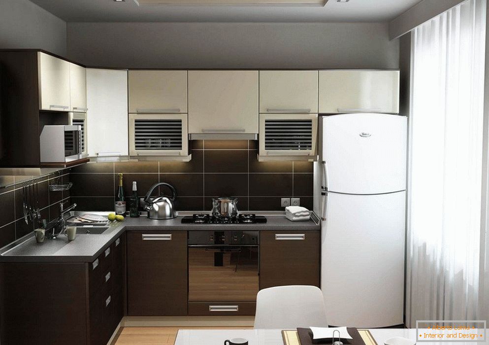кухињски намештај с уграђеним фрижидером
