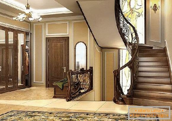 ходник у кући са дизајном за степенице, фото 35
