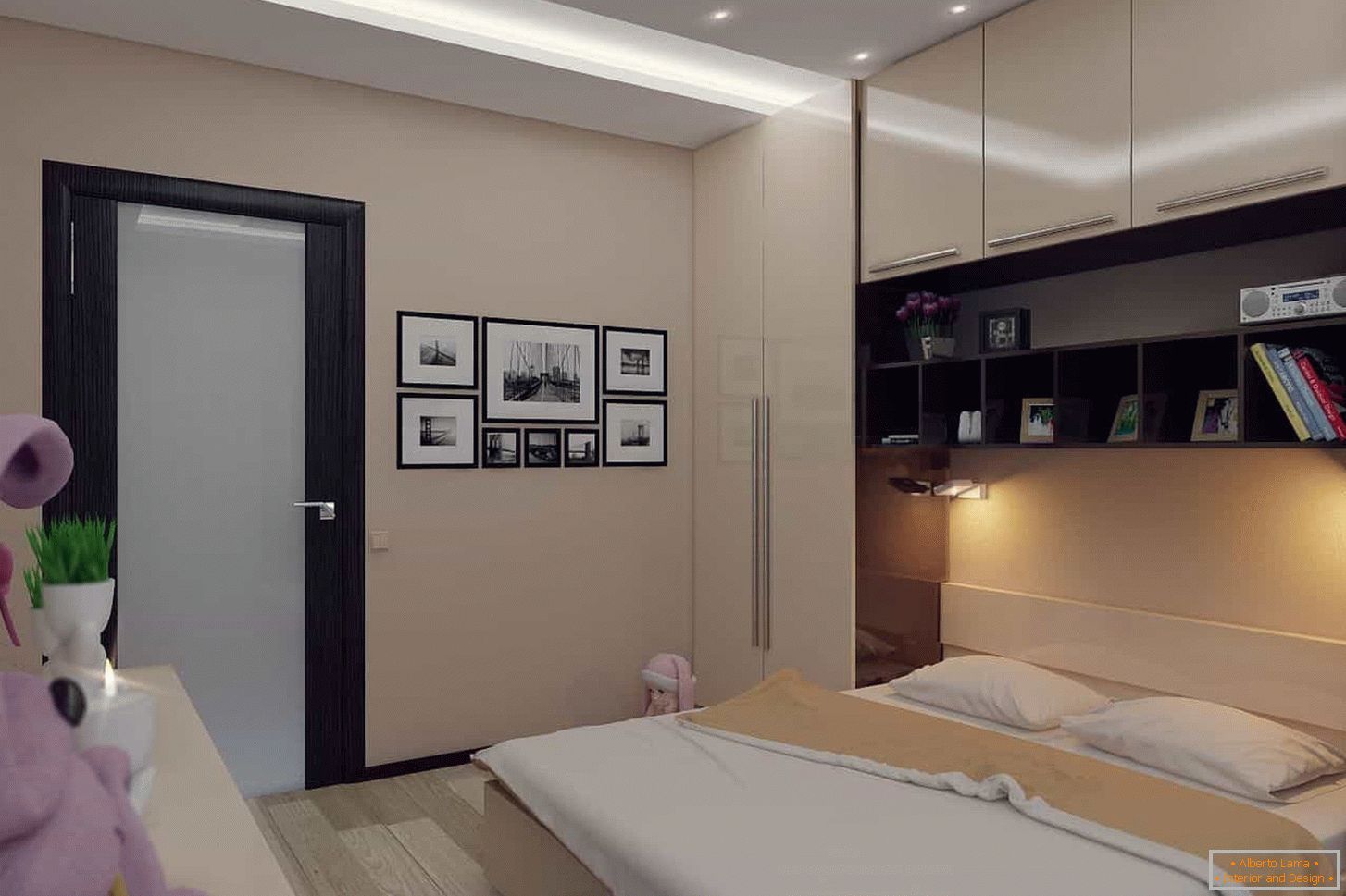 Дизајн спаваће собе у стилу Арт Ноувеау 13 м2