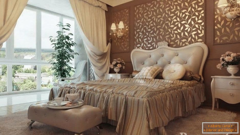 Осветљење спаваће собе у класичном стилу подељено је на природно и вештачко