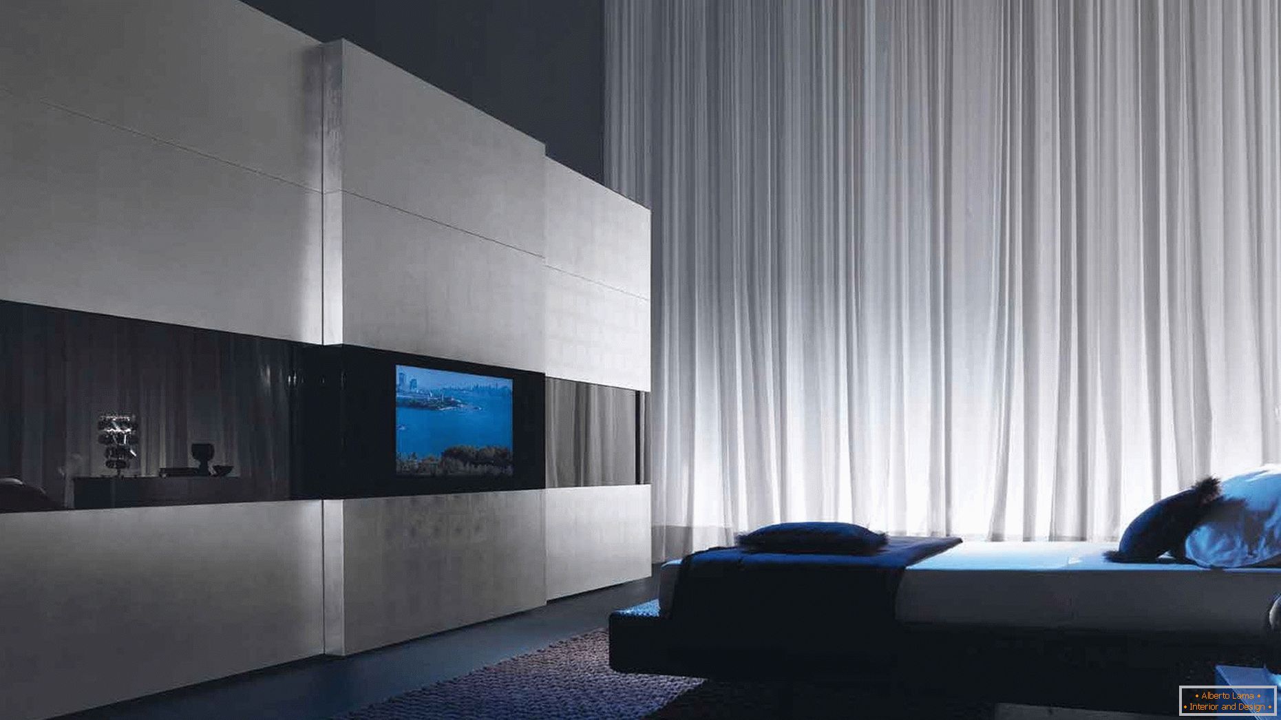 Декор у спаваћој соби у стилу високотехнологије