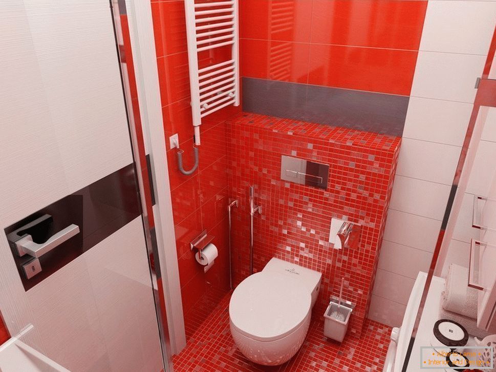 Црвена плочица у купатилу