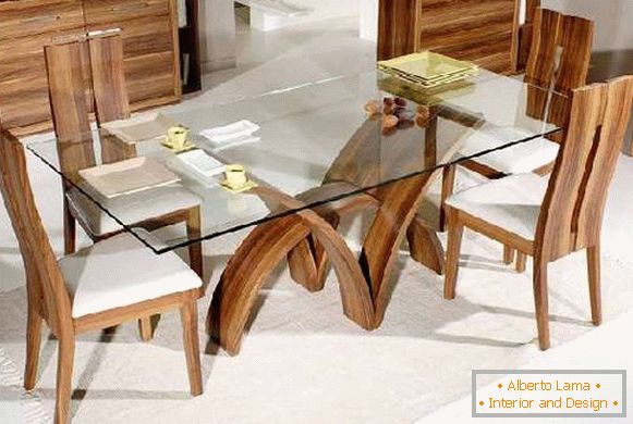 дизајнерски стаклени столни сто, фото 17