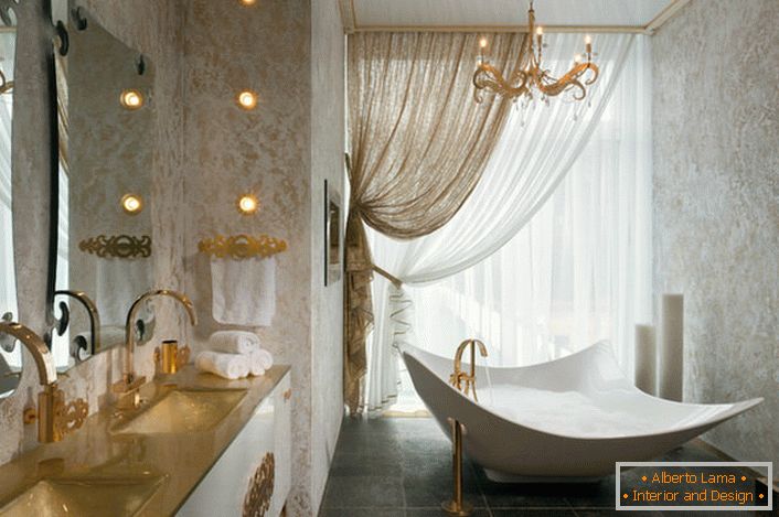 Дизајн пројекат за купатило Арт Ноувеау за становање познатих у Њујорку. 