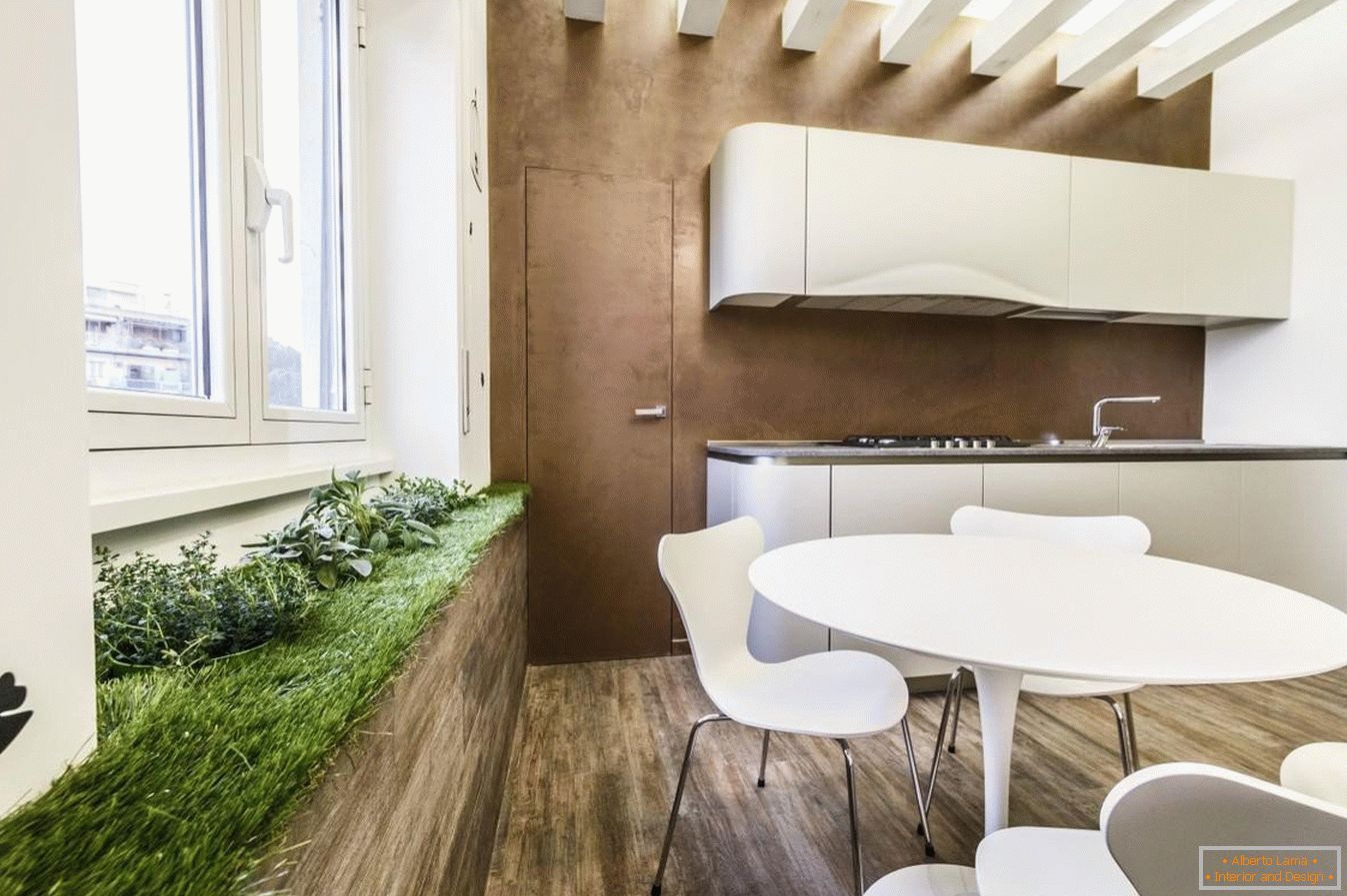 Зелена површина у кухињи за еколошки стил