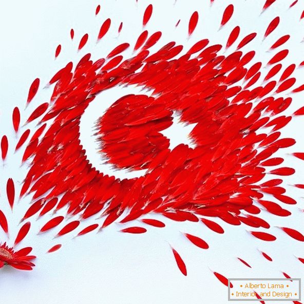 Застава Турске од латице цвијећа