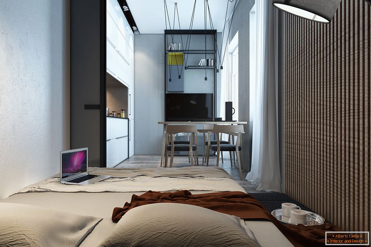 Дизајн спаваће собе за мали стан у скандинавском стилу - фото 2