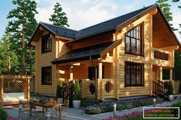 Кућа у рустикалном стилу из лог куће - избор већине модерних власника некретнина на селу.