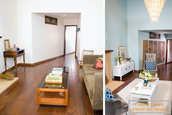 Унутрашњи дизајн фотографије приватне куће пре и после