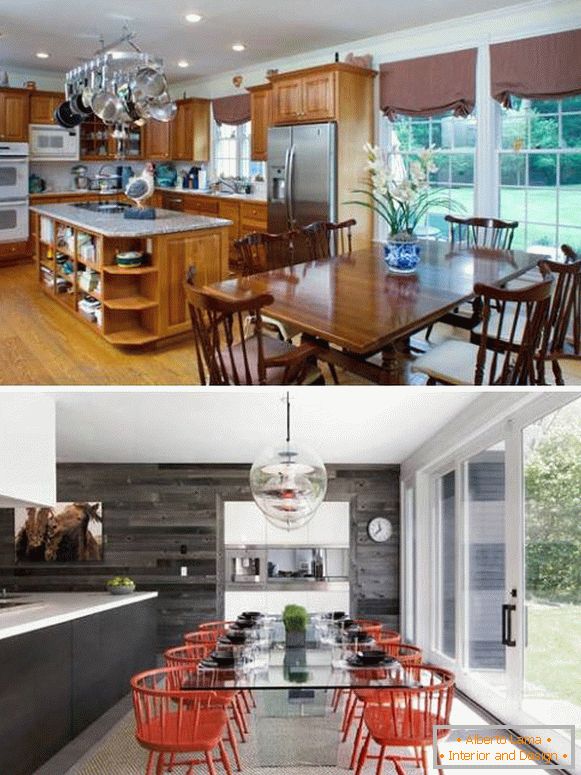 Дизајн кухиње у приватној кући пре и после фотографија