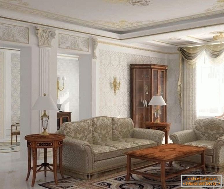 Столне лампе, сконцес у дизајну дневне собе у класичном стилу