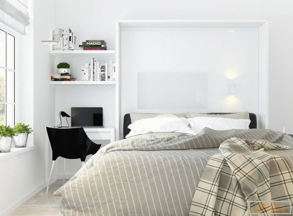 Спаваћа соба у стилу бијелог минимализма