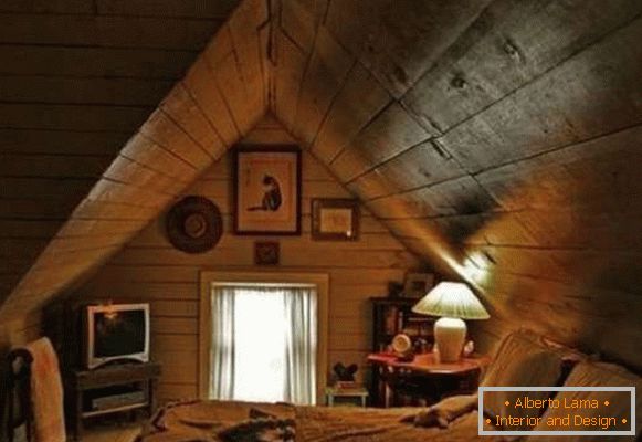 спаваћа соба у дрвној кући, фото 36