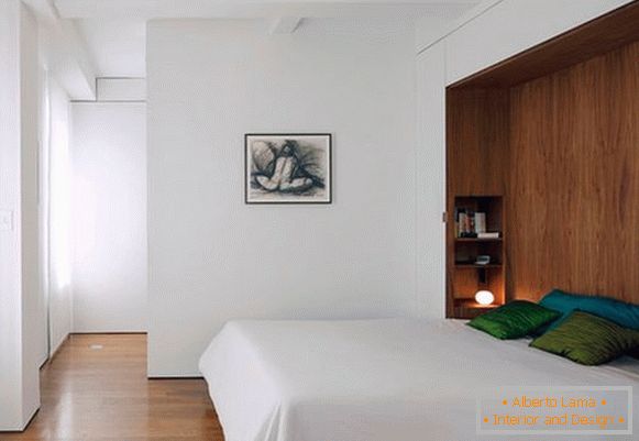 Ролетни кревет Мурпхи в минималистичном интерьере