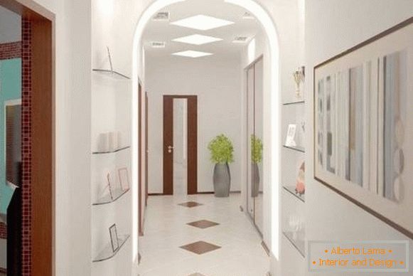 Идеје за уски дизајн ходника - зидне полице
