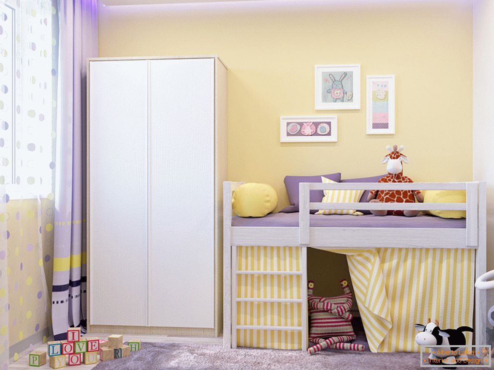 Жути зидови у малој дечијој соби