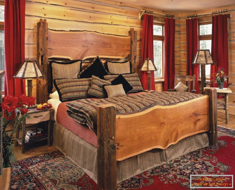 врхунске столне лампе и фантастичне креветне-рустичне спаваће собе-идеје са традиционалним црвеним тепихом
