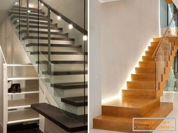Најбоље идеје за расвету степеница у приватној кући на другом спрату
