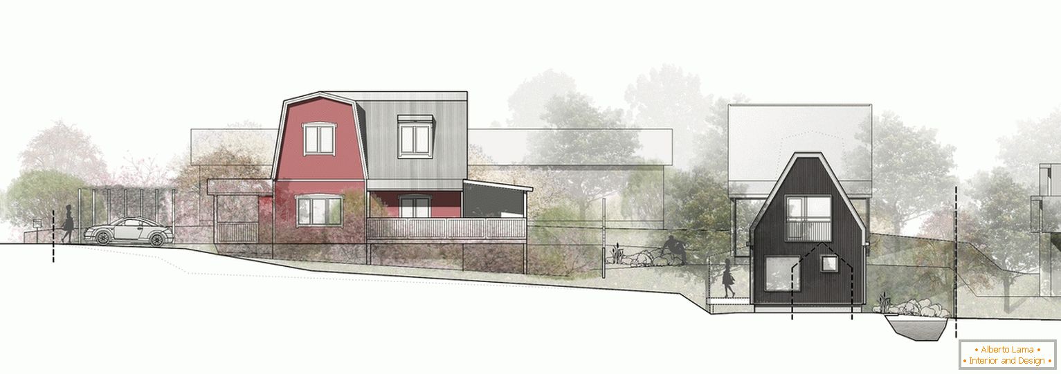 Фасаде кућа у малом кућицом - пројекту