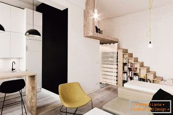 Модерни дизајнирани студио апартмани у црном, белом и смеђем тону