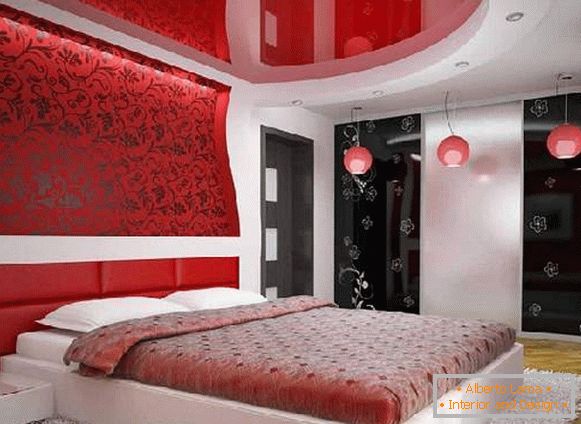 таван у боји у спаваћој соби, фото 18