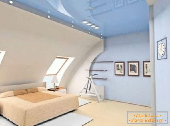 сјајни стропни таван у спаваћој соби, фото 5