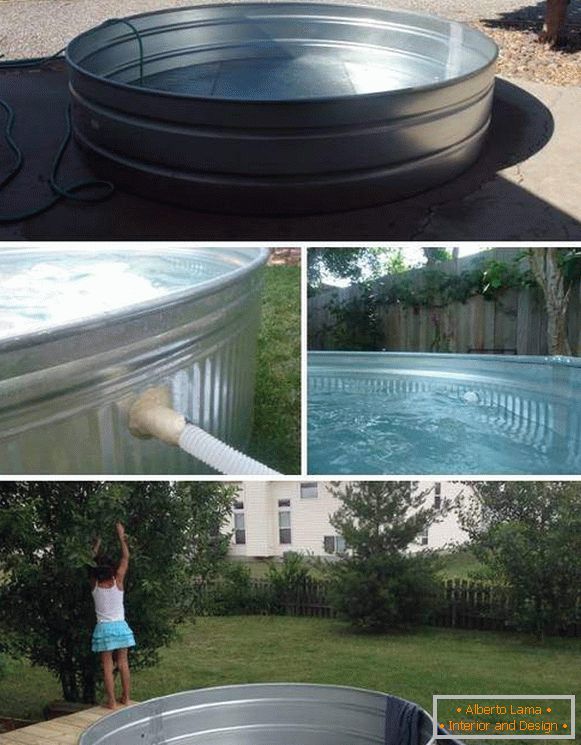 Јединствени базен са властитим рукама од импровизованих материјала - фото капацитета