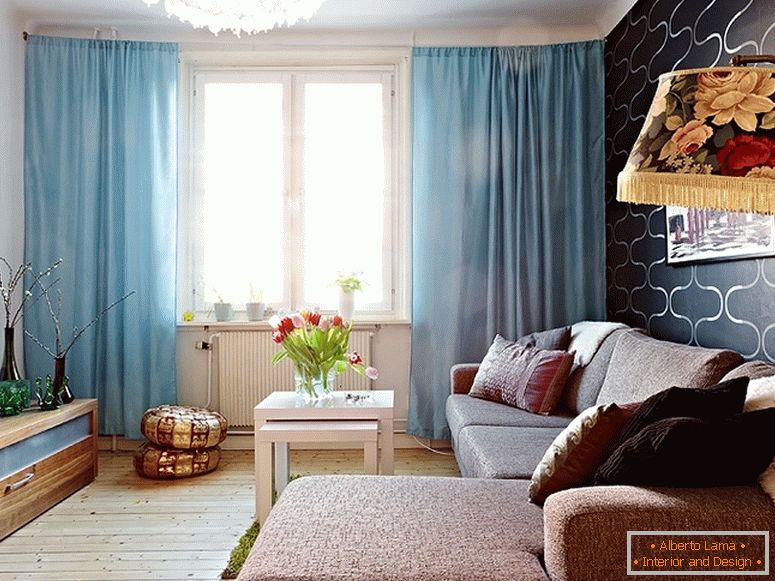 Унутрашњост дневне собе у скандинавском стилу