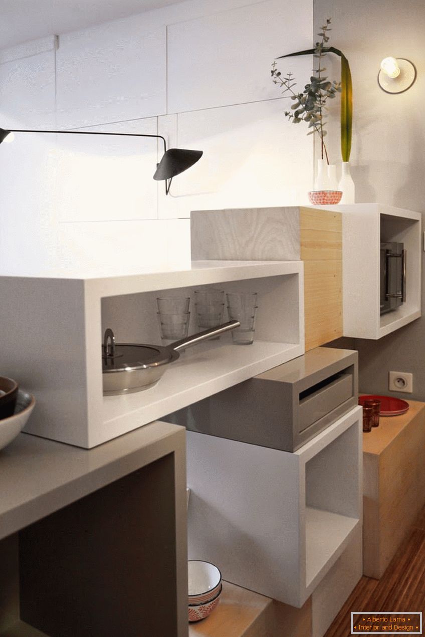 Кухиња модеран мали студио апартман