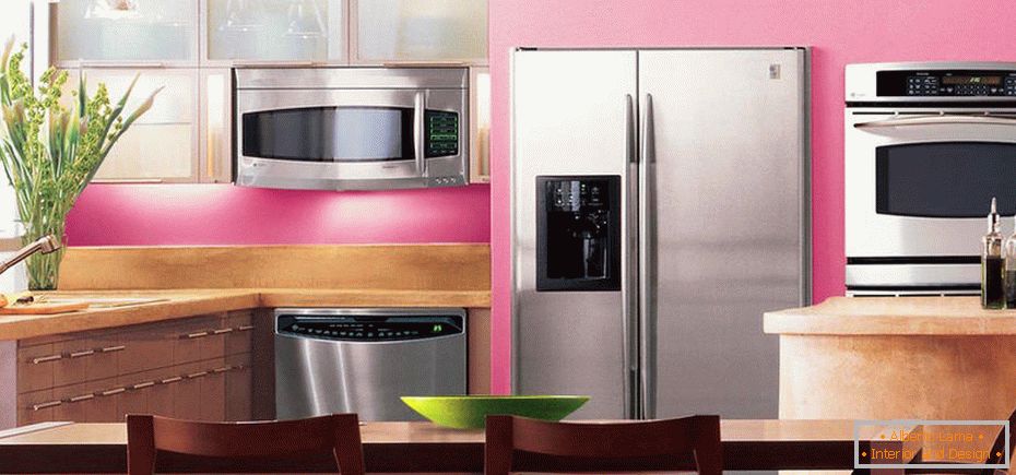 Розе боје у дизајну кухиње