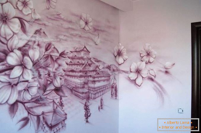 Како украсити зид са руком осликаним - идеје са фотографијом
