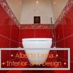Црвени и бели тоалетни дизајн