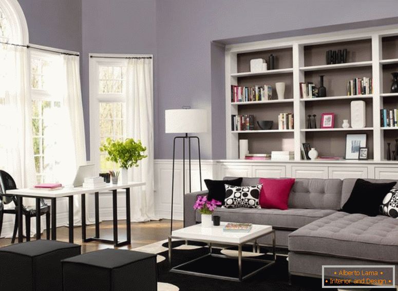 сјајно-бело-уграђен намештај-у-прекрасном-сивом-зид-за-модерни-дневни боравак-и-кући-уред-1080к792