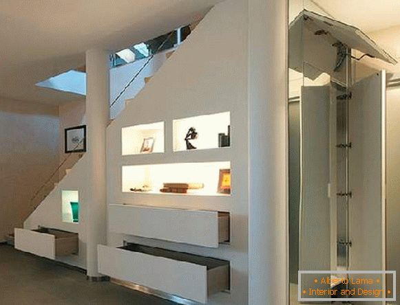 дизајн кабинета испод степеништа, фото 31