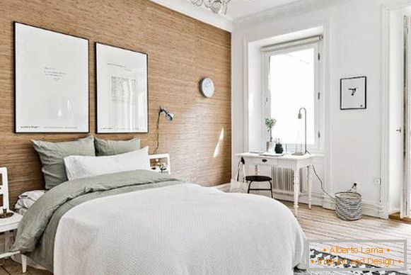 Дизајн двособног стана у скандинавском стилу - фото спаваћа соба
